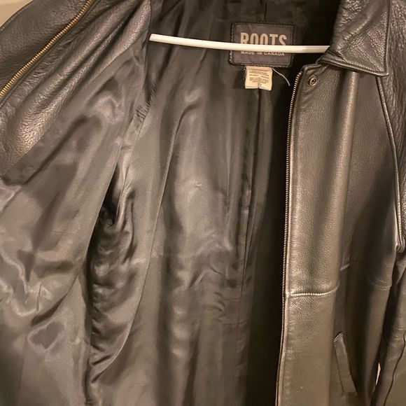 🧥RARE VINTAGE🧥 ROOTS REAL LEATHER TRENCH COAT - Picture 5 of 5